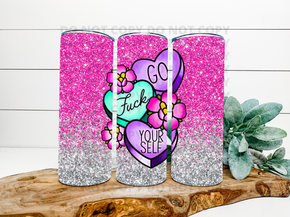Go F*ck Yourself Pink Glitter Stainless Steel Tumbler