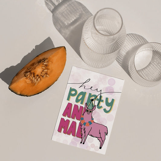 Hey Party Animal Happy Birthday Greeting Card