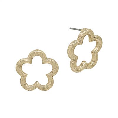 Open Flower Stud Earring in Gold