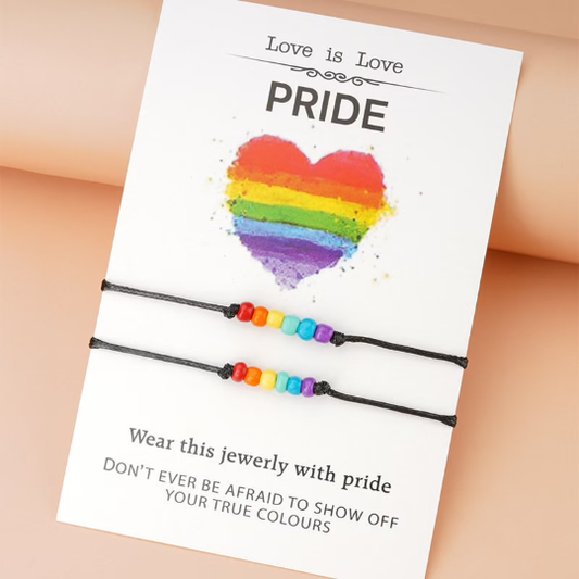 Rainbow LGBTQ Pride Braided Bracelet in Wax Cotton Rope