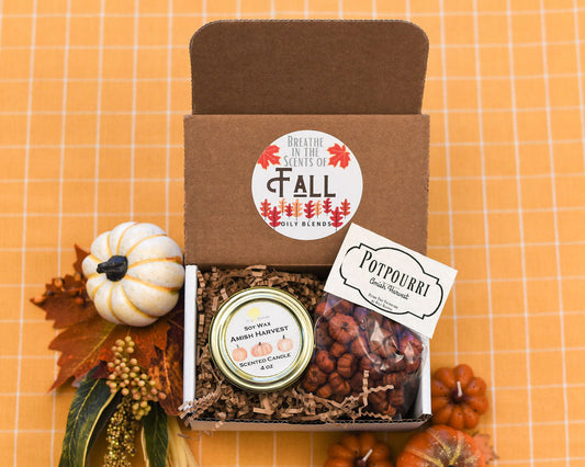 Fall Gift Boxes with Candle and Potpourri