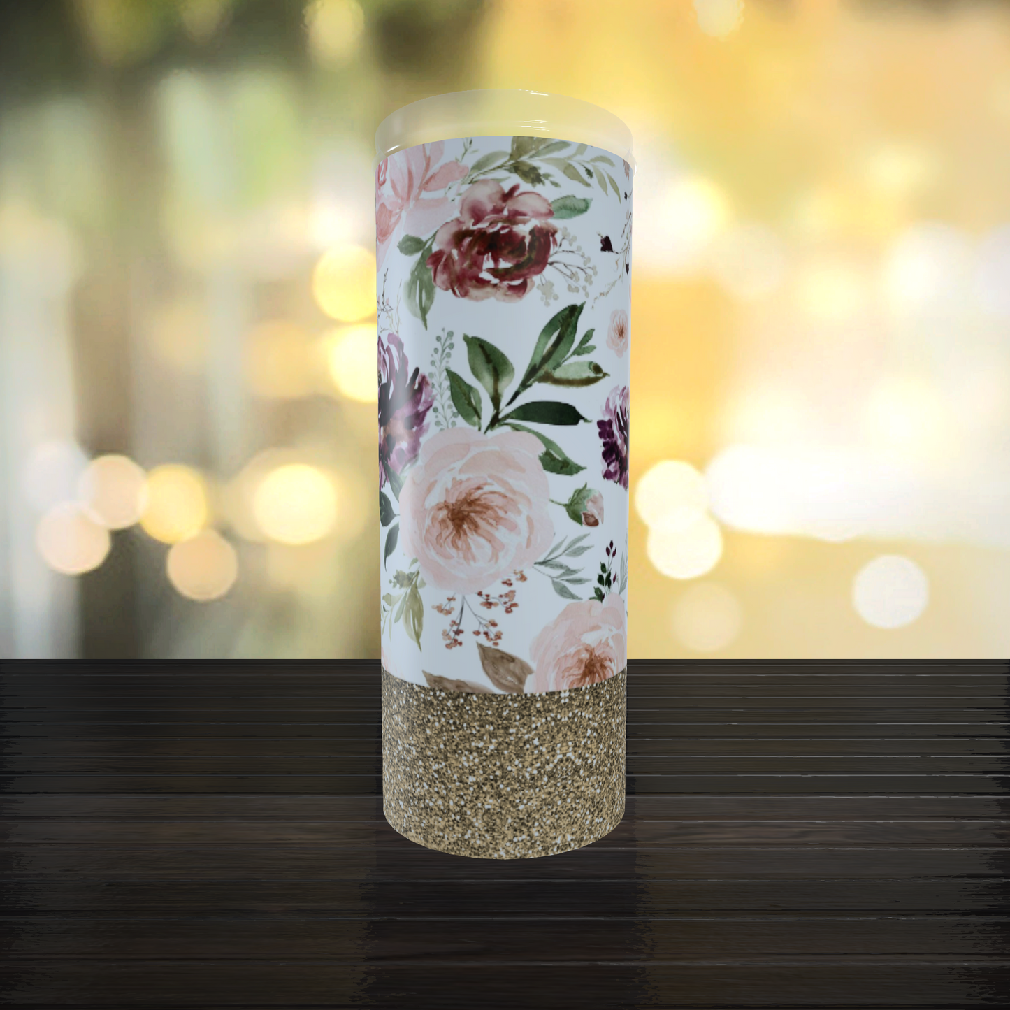 Mommy and me Floral Glitter Bottom 11 Tumbler Set