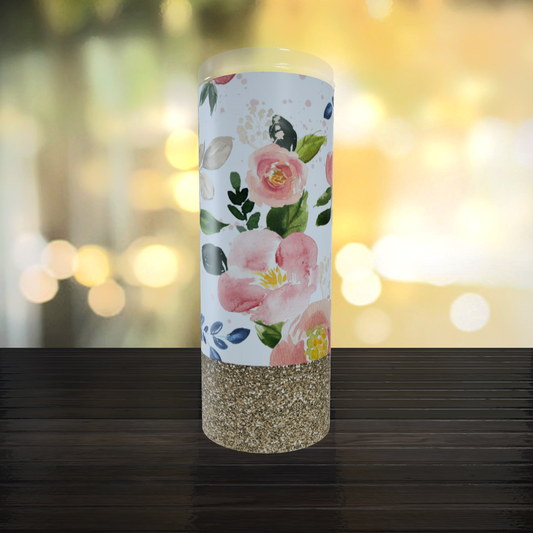 Mommy and me Floral Glitter Bottom 8 Tumbler Set