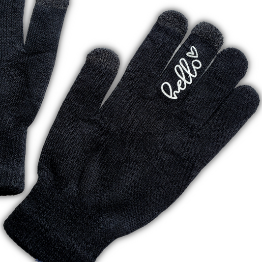 Hello Middle Finger Touchscreen Gloves