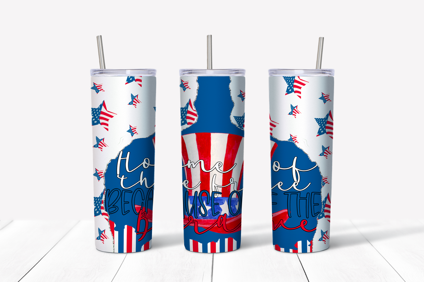 Home of the Free Because of the Brave 20 oz Tumbler