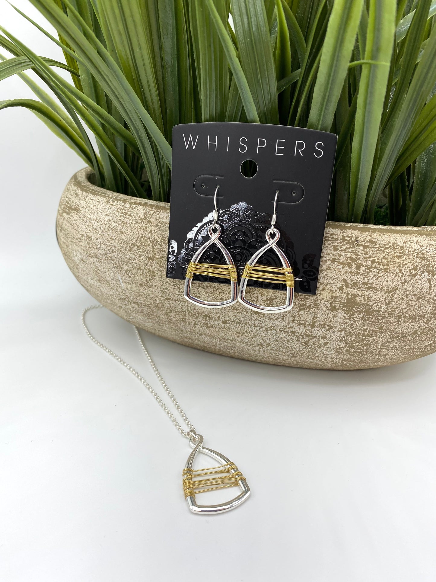 Silver & Gold Wire Earrings