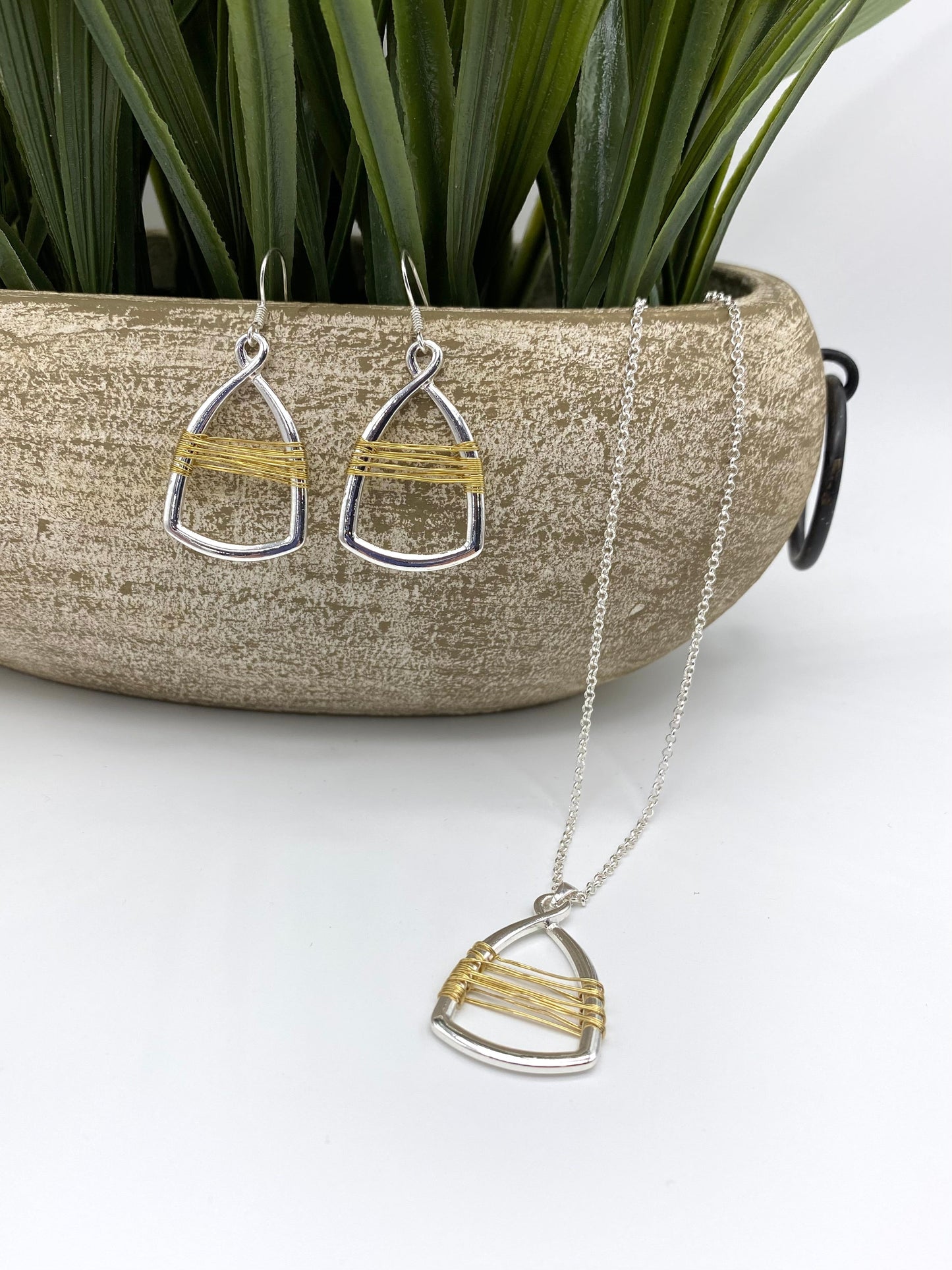 Silver & Gold Wire Earrings