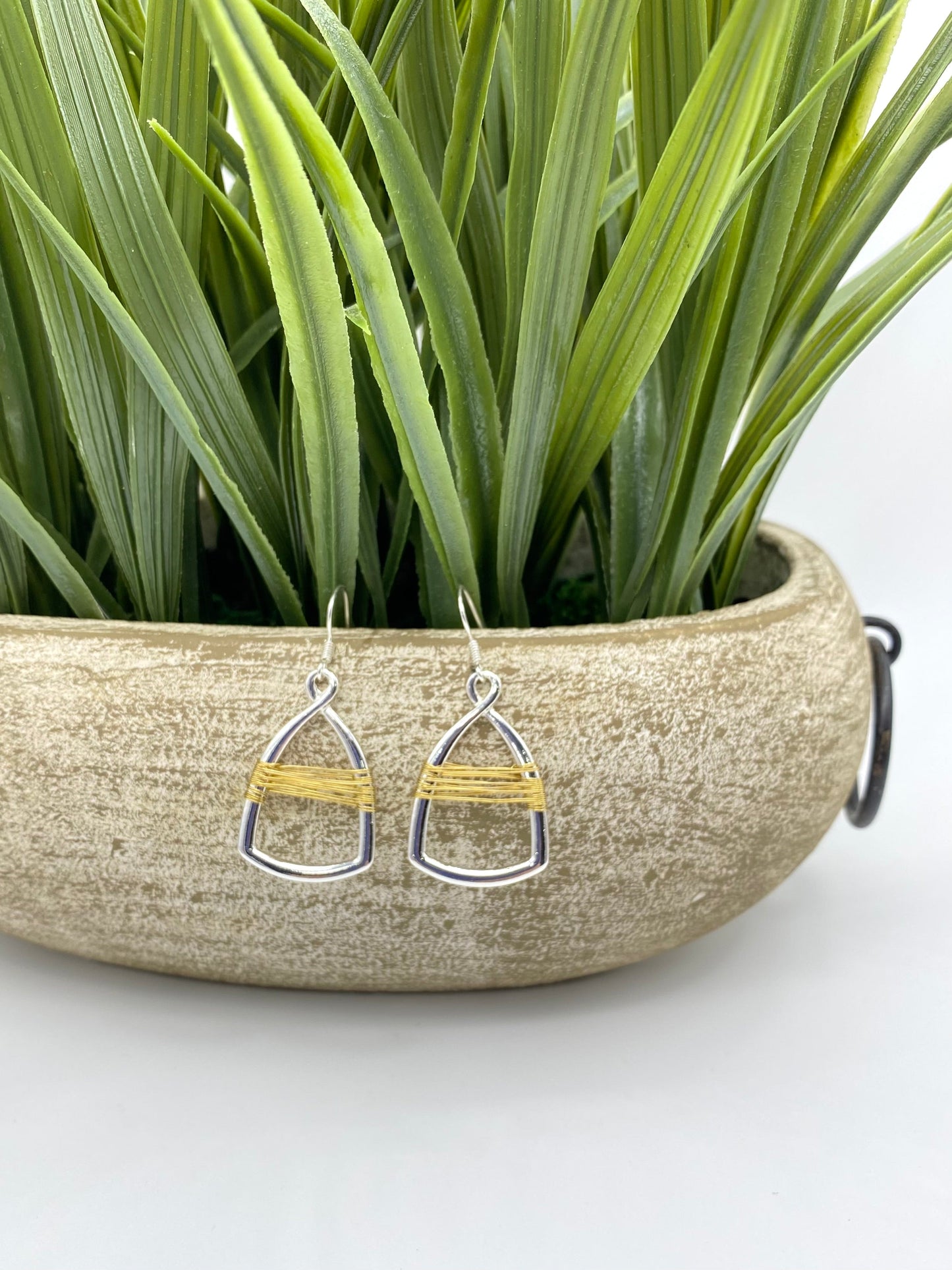 Silver & Gold Wire Earrings