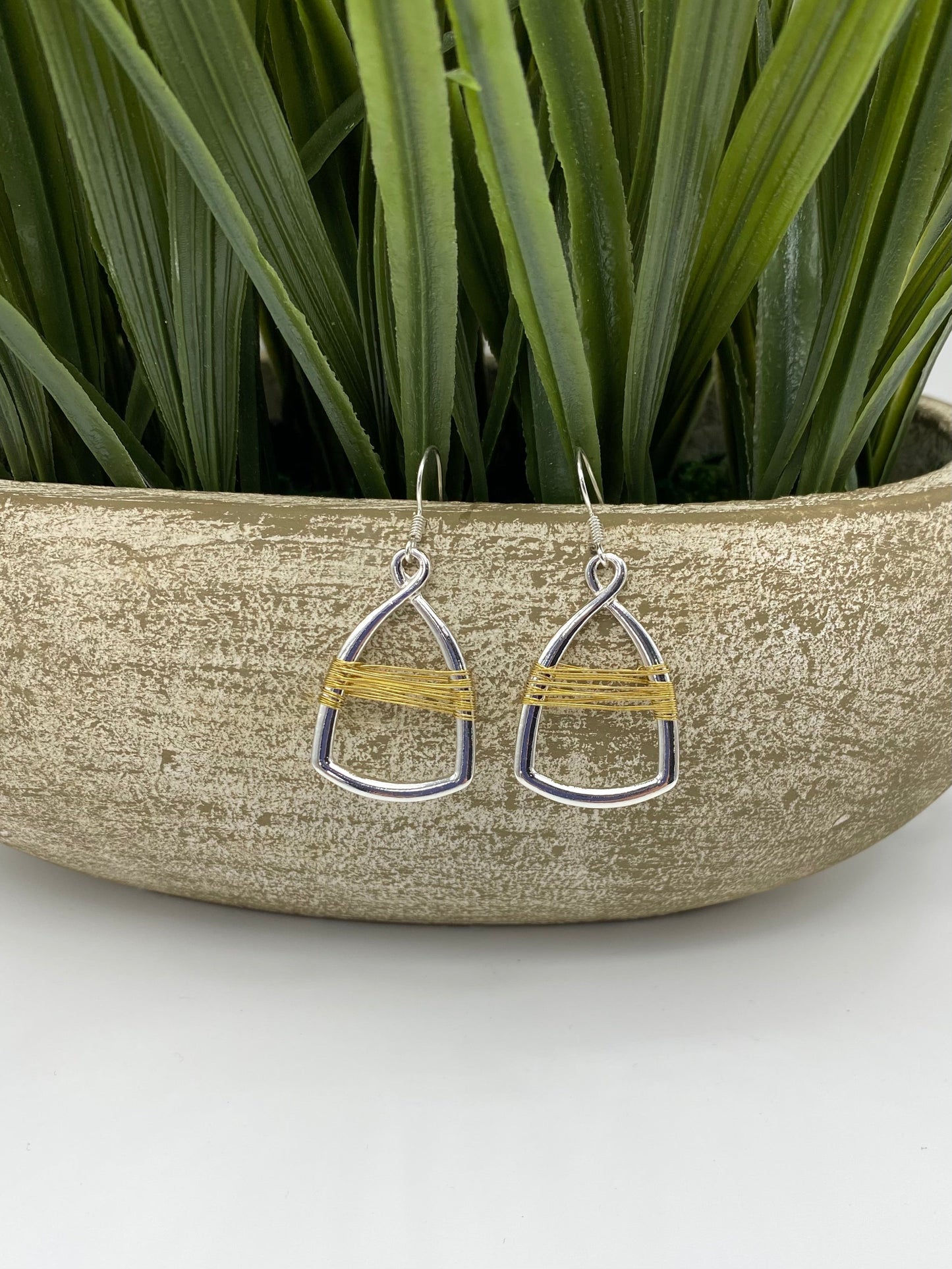 Silver & Gold Wire Earrings