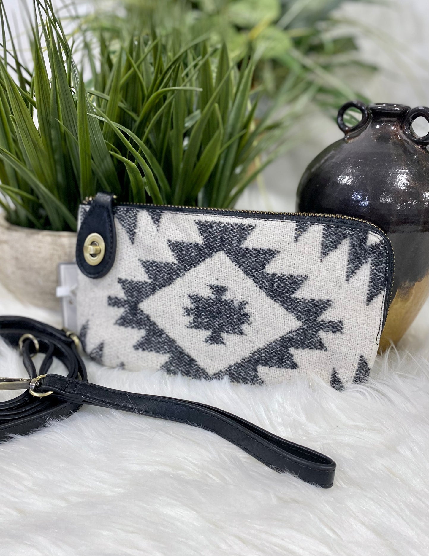 Kendall Aztec Twist Lock Crossbody/Wristlet