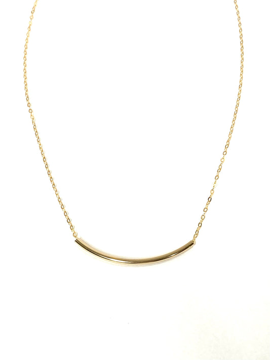 Curved Bar Necklace in Gold