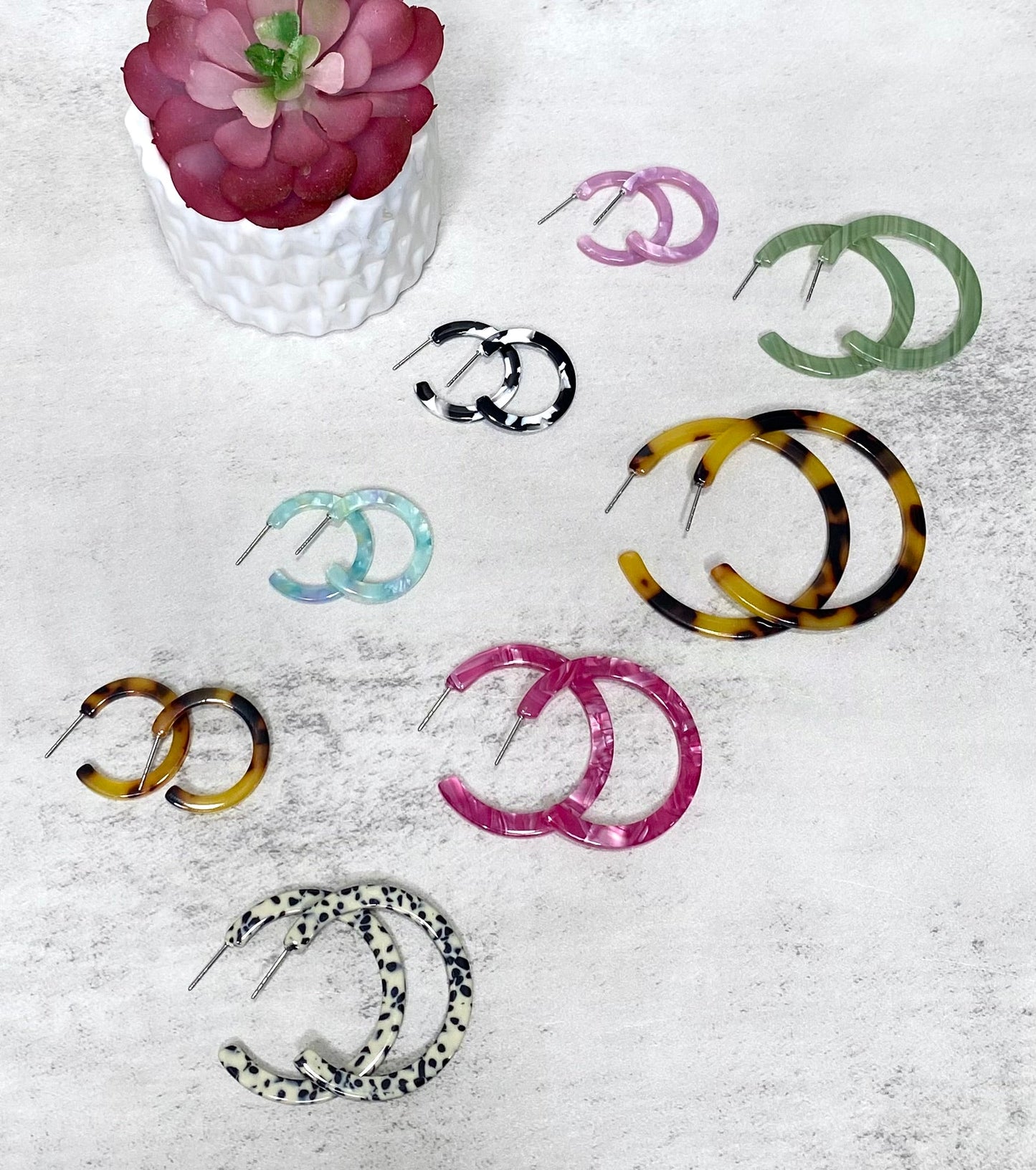 Cam Mini Hoops - Black & White
