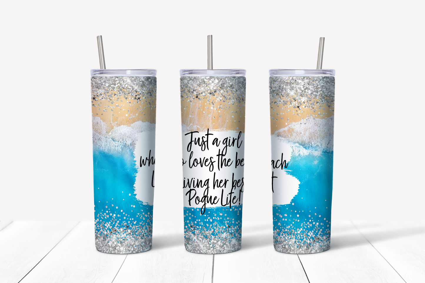Just a Girl Who Loves the Beach Living Her Best Pogue Life 20 oz Tumbler