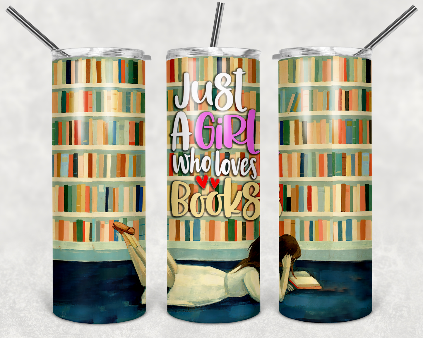 Just a Girl Who Loves Books 20 oz Tumbler