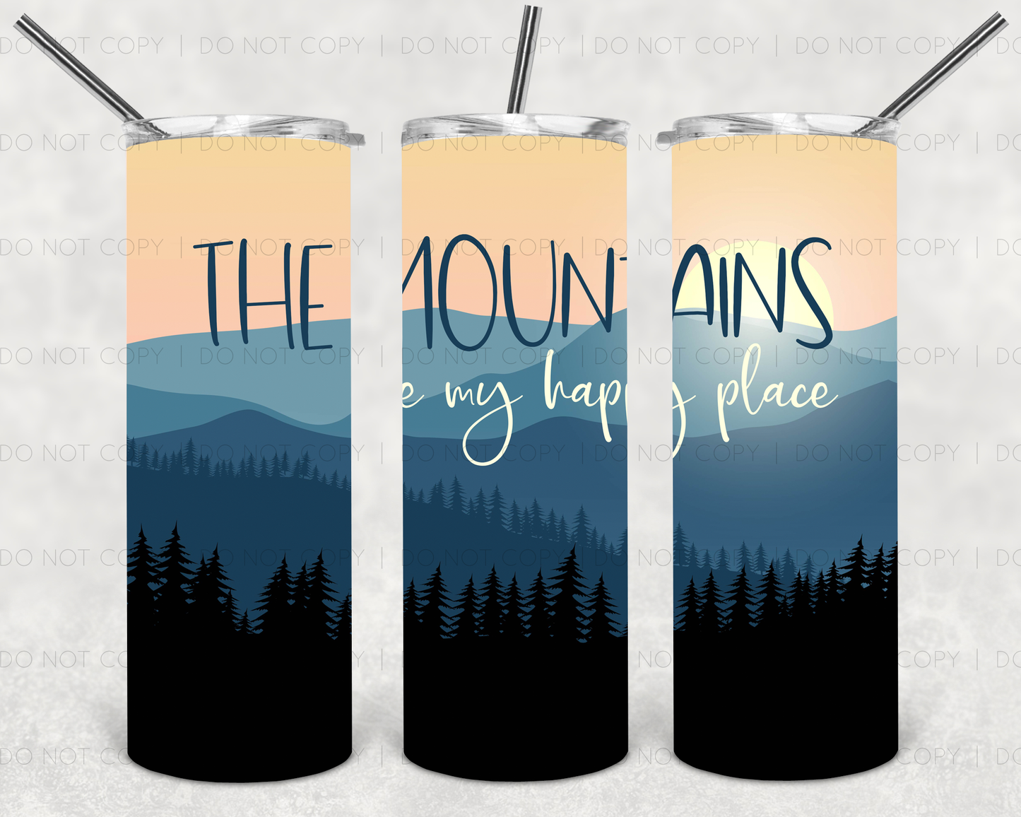 The Mountains are My Happy Place 20 oz Tumbler