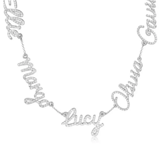Multi Signature Custom Name Necklace