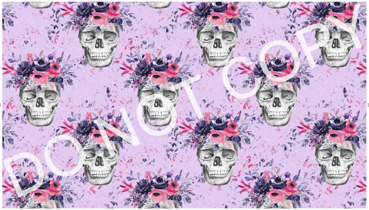 Purple Floral Skulls Kids Tumbler