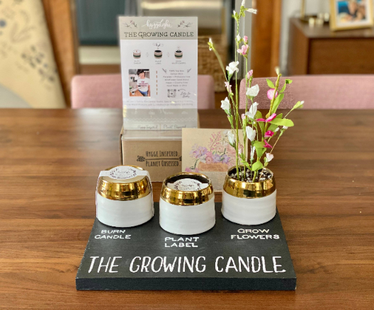 Greta | Growing Candle, 10oz soy wax, wildflower seed label