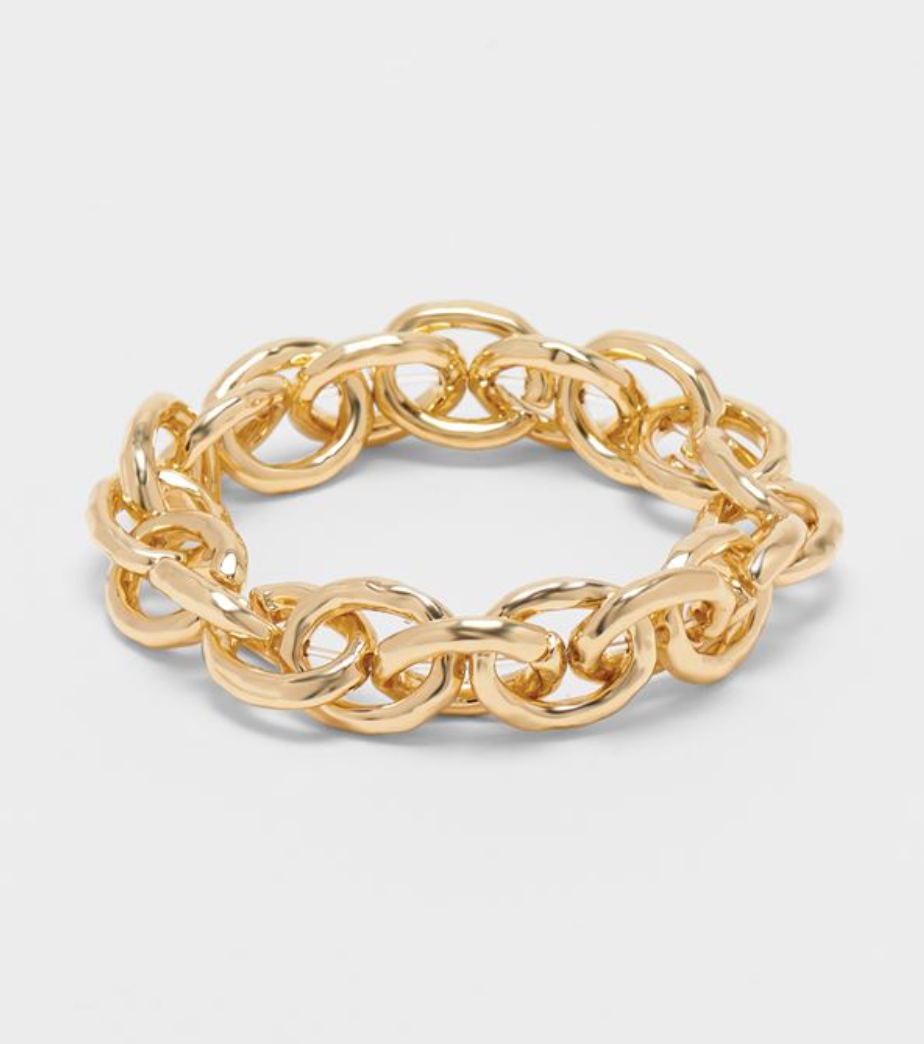 Chain Link Stretch Bracelet in Gold