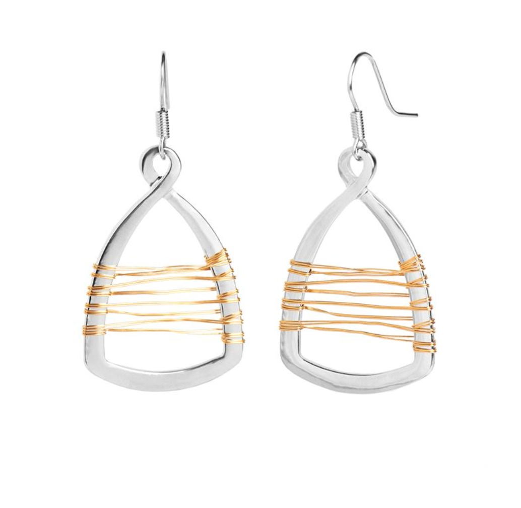 Silver & Gold Wire Earrings