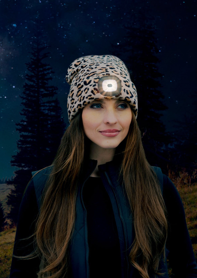 Night Scope LED Beanie - Leopard