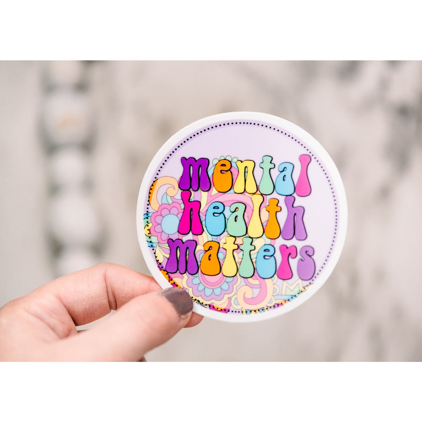 Mental Health Matters Circle, Vinyl Sticker, 3x3 in.