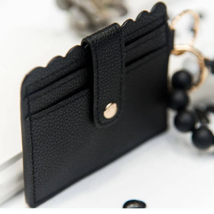 Black Beaded Tassel Cardholder Keychain
