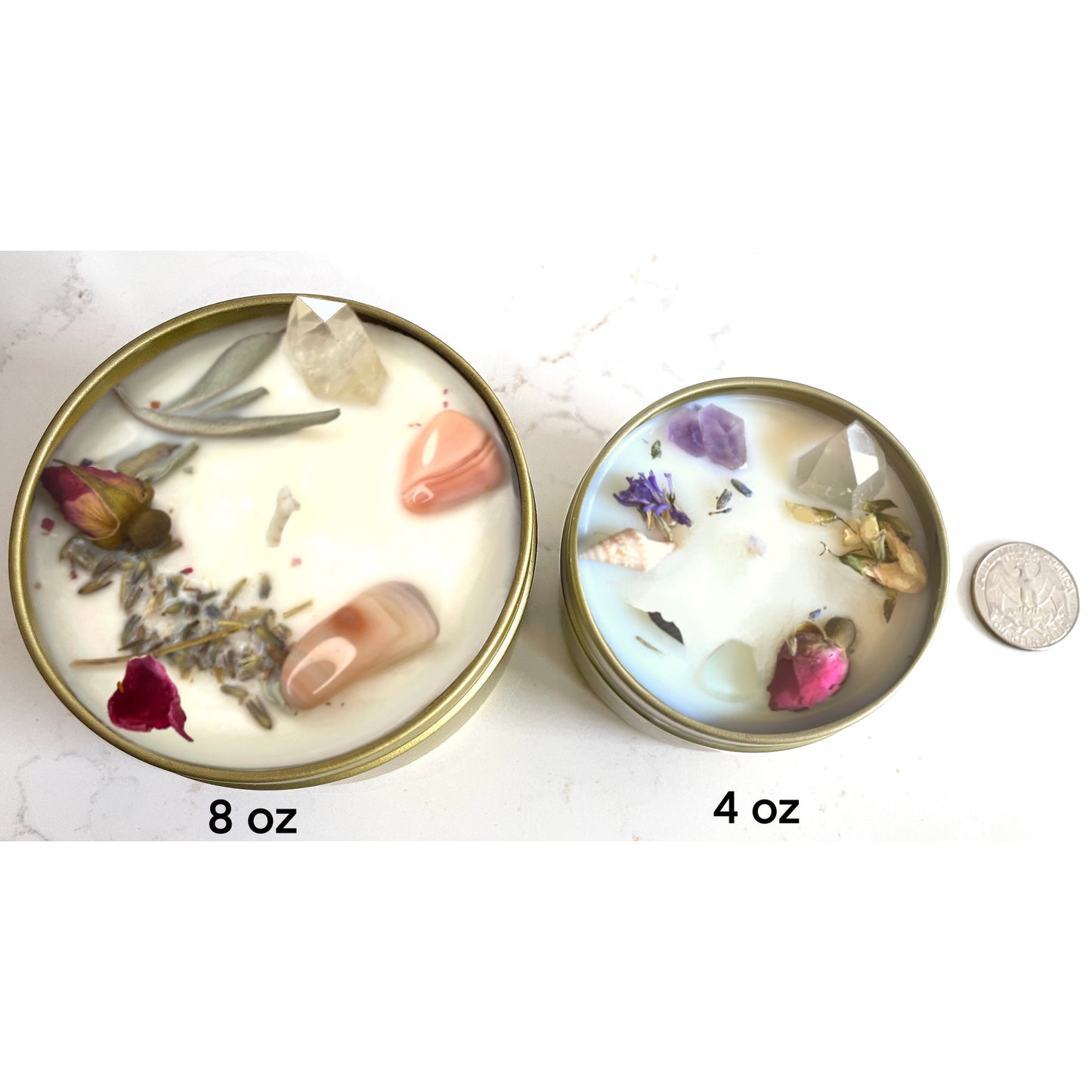 Sagittarius Crystal Candle, Zodiac Candle w/ Gemstones