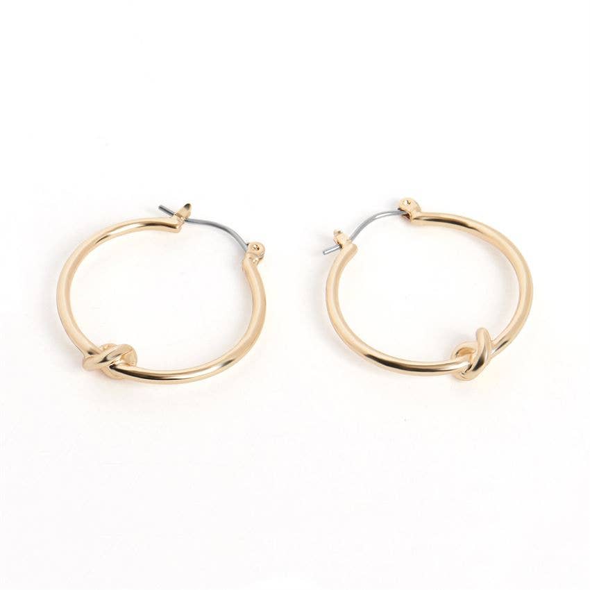 Gold Knot Hoop Earrings