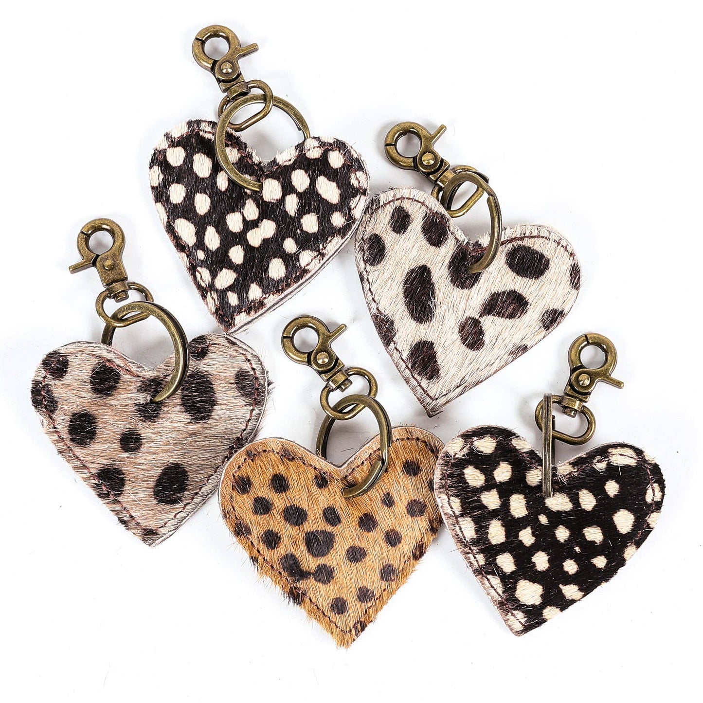 Wild Heart Cowhide Keychains - Pack of 3