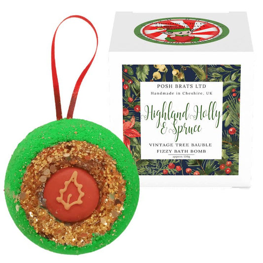 Highland Holly + Spruce Bath Bomb Bauble Christmas Gift Box