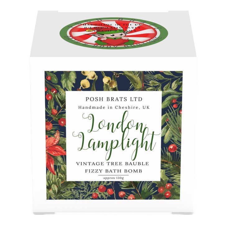 London Lamplight Bath Bomb Tree Bauble Christmas Gift Box