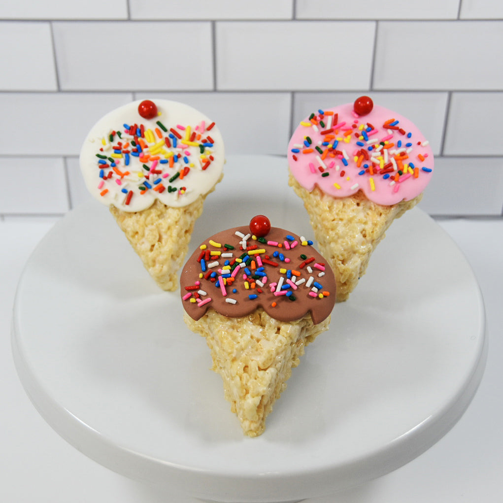 Ice Cream Cone Rice Crispie Treats