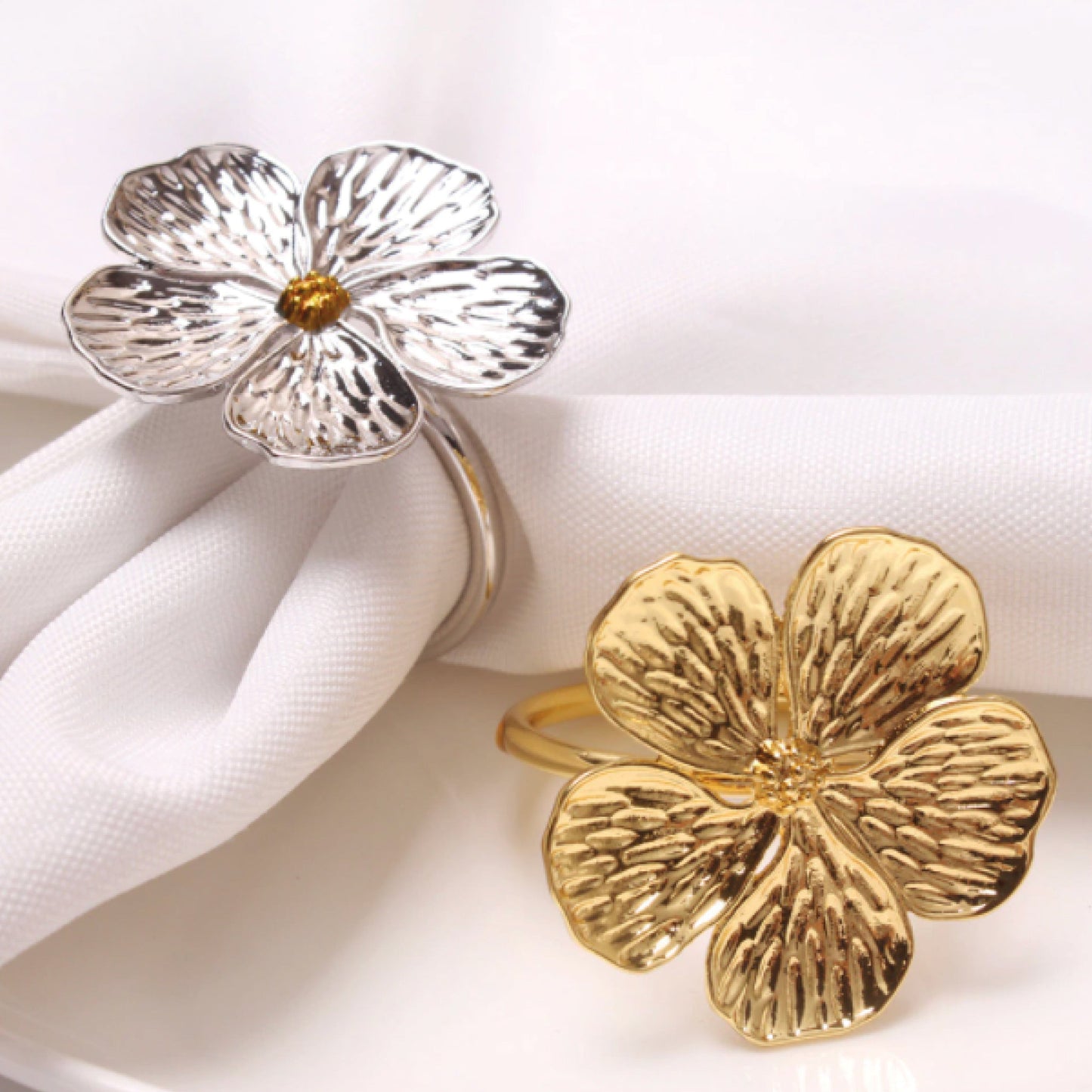 ClaudiaG 5 Leaf Flower Napkin Ring -Set of 6