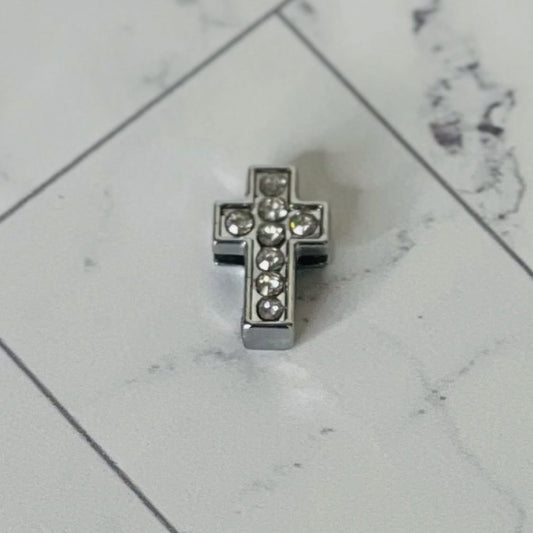 ClaudiaG Pavé Cross Charm -Silver