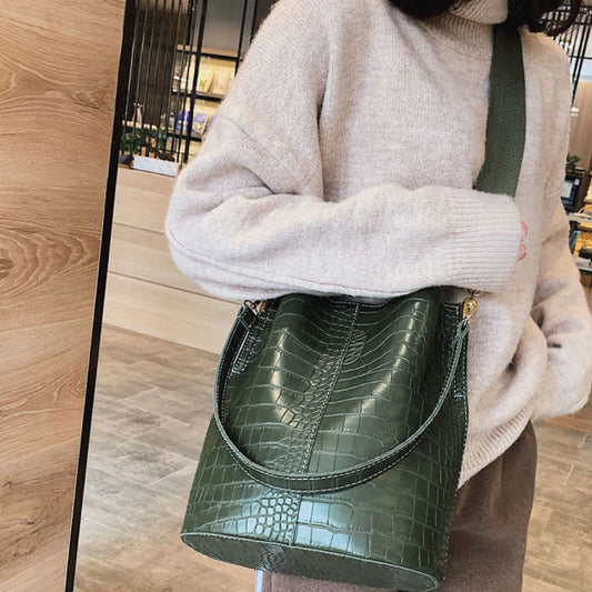 ClaudiaG Blake Shoulder Bag -Olive Croc