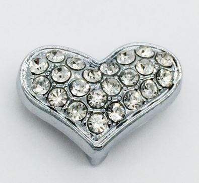 ClaudiaG PavÃ© Heart -Silver Charm