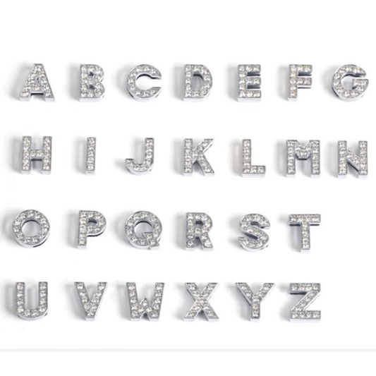ClaudiaG PavÃ© Letters -Silver Charms