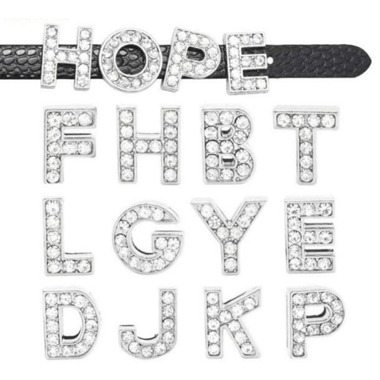 ClaudiaG PavÃ© Letters -Silver Charms