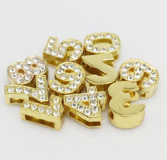 ClaudiaG PavÃ© Numbers -Gold Charms