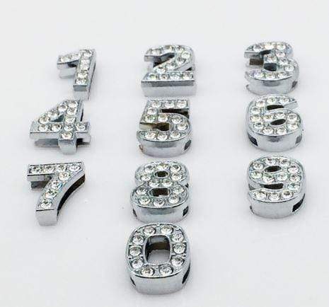 ClaudiaG PavÃ© Numbers -Silver Charms