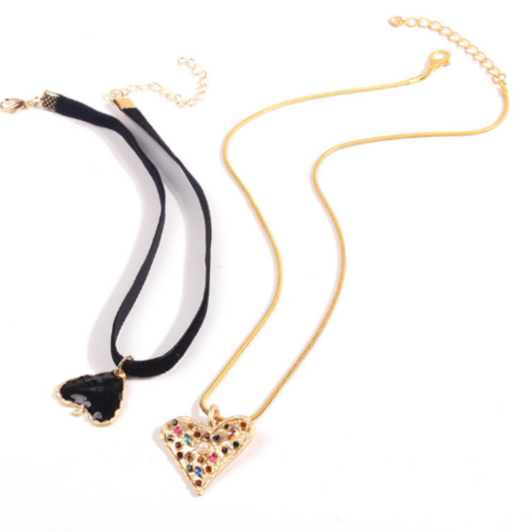 ClaudiaG Spade & Heart Necklace Set
