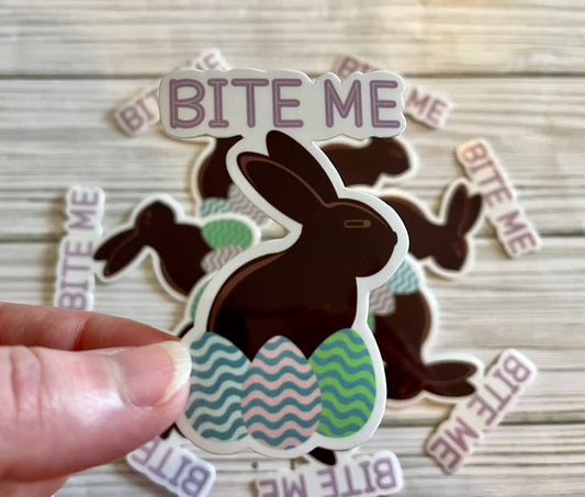 Bite Me, Easter Bunny, Vinyl Sticker