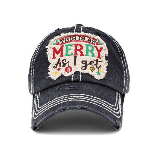 THIS IS AS MERRY AS I GET Vintage Baseball Cap