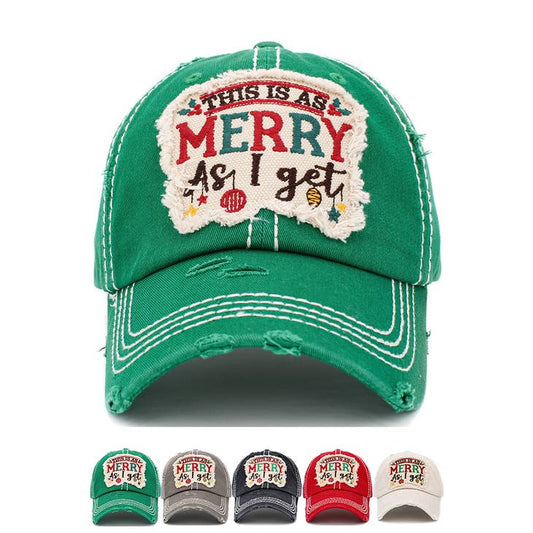 THIS IS AS MERRY AS I GET Vintage Baseball Cap