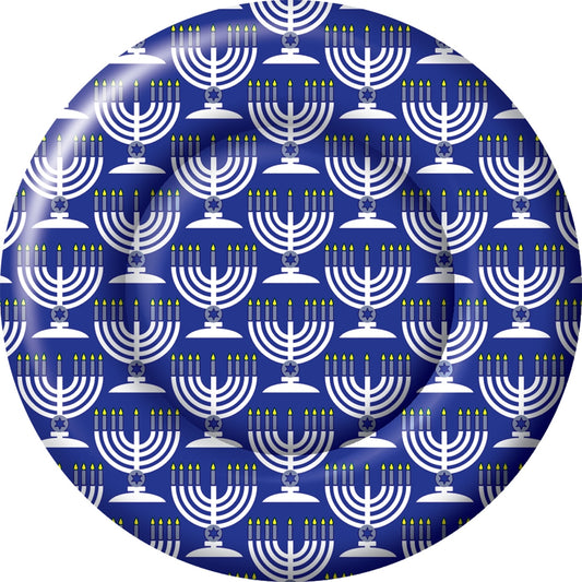 Festival of Lights Hanukkah 10" Paper Plates - 8 count