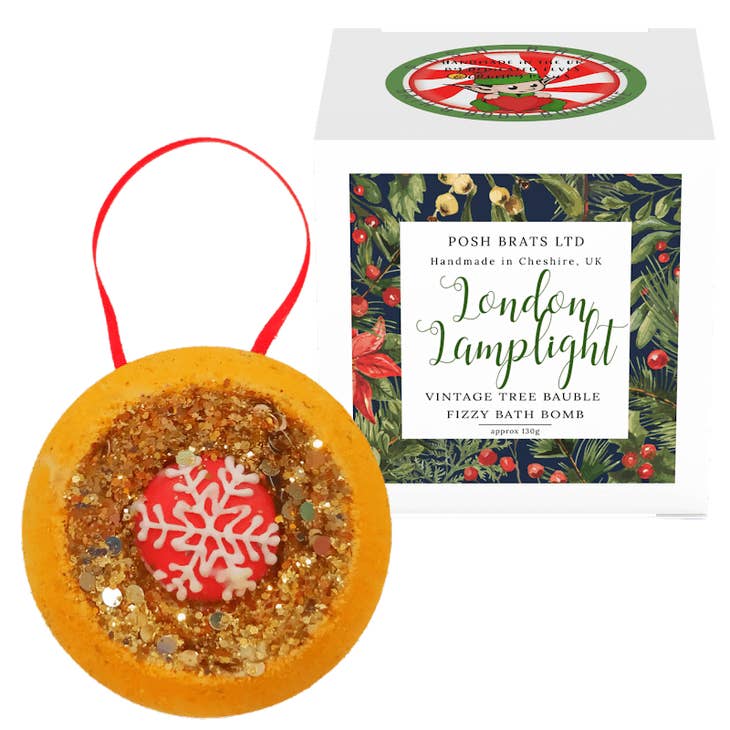 London Lamplight Bath Bomb Tree Bauble Christmas Gift Box