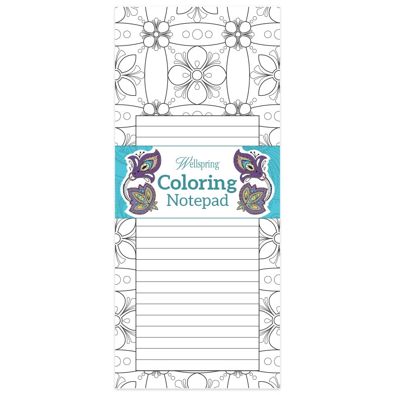 Floral Tiles Coloring Notepad