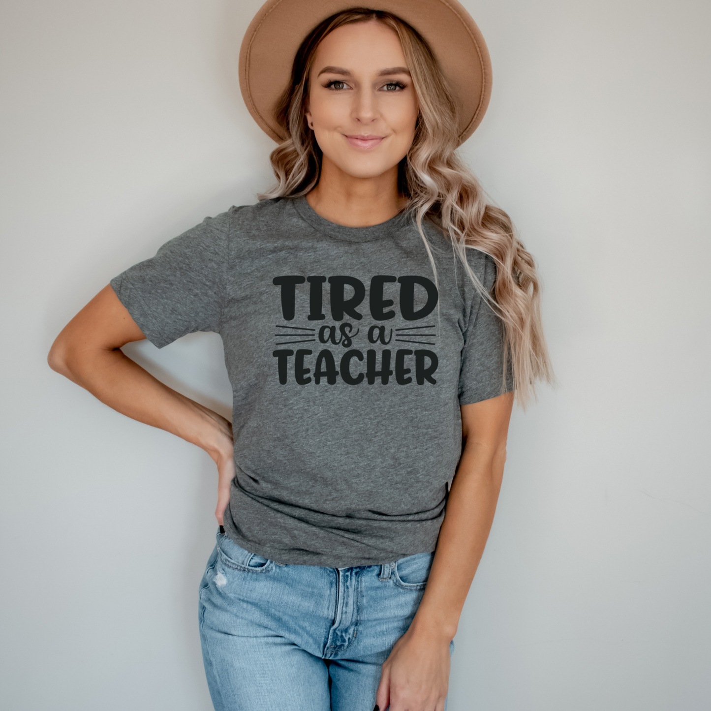 Tired As A Teacher - Ink Deposited Graphic Tee
