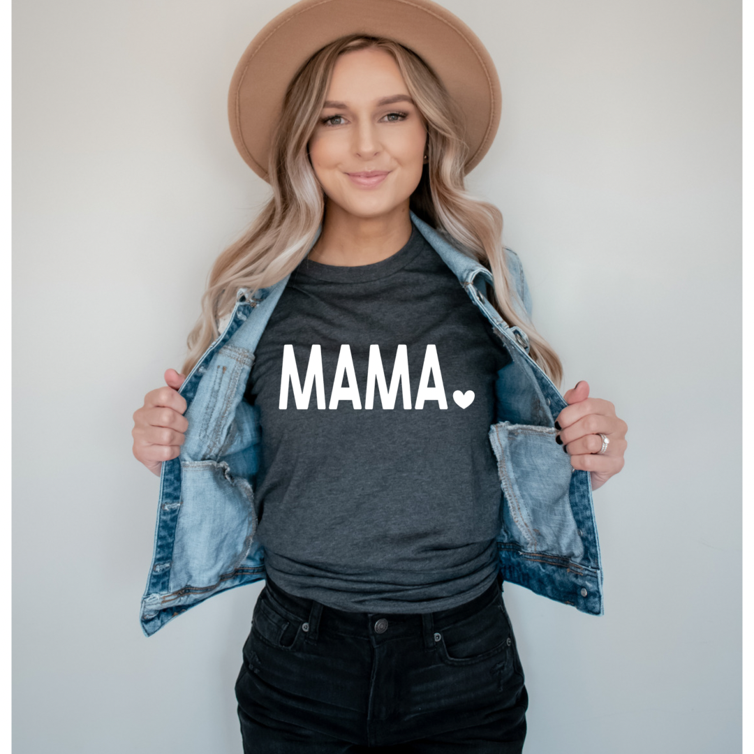 Mama With Heart - Screen Print Transfer Graphic Tee